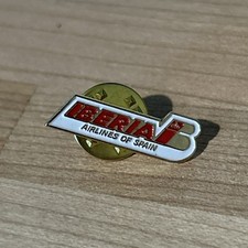 Iberia Airlines of Spain Pin Small Enamel on Gold-Tone Lapel Style picture