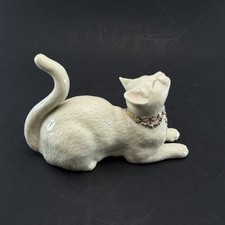 Lenox Awake to a Kiss Cat Figurine China Gold Trim Swarovski Crystal Collar VTG picture