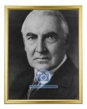 PRESIDENT WARREN G. HARDING 29TH PRESIDENT PORTRAIT B&W 8X10 GOLD FRAMED PHOTO picture