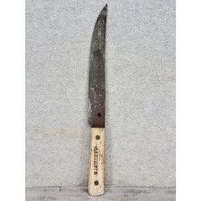 Vintage Old Hickory Ontario Knife Co Tru-Edge Butcher Knife 13.5
