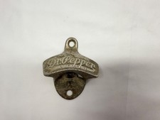 Vintage 1920s-1940s Cursive Dr. Pepper Bottle Opener Wall Mount Starr X Made USA picture