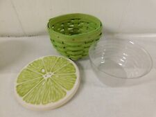 Longaberger 2010 Lime Basket with Wooden Lid & Protector picture