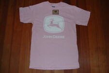 NOS JOHN DEERE 100% Cotton Logo T-SHIRT Tractor Farm Deer NWT PINK Adult LARGE picture