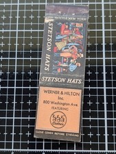 Vintage WERNER & HILTONInc.  Stetson hats St Louis advertising match cover  picture