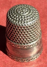 Antique STERLING SILVER  THIMBLE Marked picture