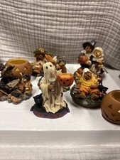 Boyds Bears Halloween Thanksgiving Resin Figurines Lot of 8 Pumpkin Ghost Witch picture