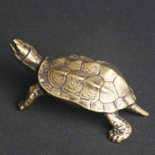 Brass Vintage Turtle Figurine Statue Home Ornaments Animal Figurines Gift Toys picture