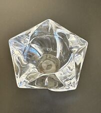 Crystal Heavy Glass Votive Candle Holder Ice Cube Modern Abstract Chunky 2.5” picture