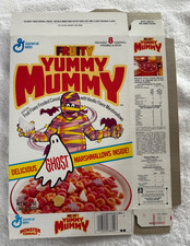 Vintage Fruity Yummy Mummy Unused Cereal Box Flat 1987 Monster Cereals RARE picture