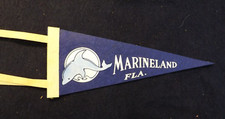 VINTAGE 1960s MARINELAND FLORIDA PENNANT BANNER FLAG 12