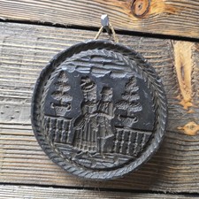 Vintage German Wax Relief  Hanging Wall Art / Folk Art picture