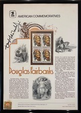 Douglas Fairbanks Jr. 12' x 10' 100% Hand Signed Stamp Presentation Page & COA picture