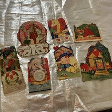 1900's ANTIQUE Fold Down Out DIE CUT VALENTINE Card  lot 7 picture