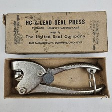 Vintage HC-7 LEAD SEALING PRESS  USA MADE United Seal Co Original Box picture