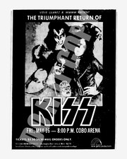 May 1975 KISS Concert Cobo Arena In Detroit Newspaper Ad ALIVE Album 8x10 Photo picture
