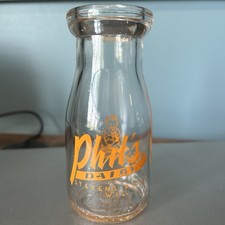 Vintage Cream Milk Bottle Phil's Dairy Stevens Point WI w/ Baby Toddler 1/2 Pint picture