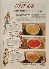 1943 Campbells Soup Company Vintage Ad First Aid for hungry folks with jobs picture