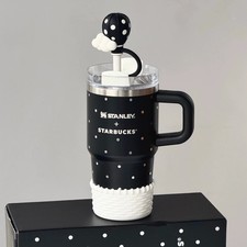 Starbucks x Stanley China 2026 Polka Dot Black SS Straw Tumbler Mug -Authentic picture