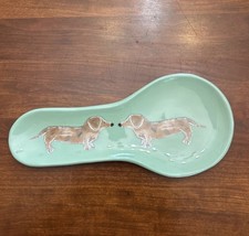 Lyenna Orkin Anthropologie Dachshund Spoon Rest Green Ceramic Dog Kitchen Decor picture