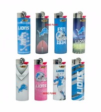 NEW BIC 8pc LARGE size Detroit Lions NFL football lighter LIMITED EDITION picture