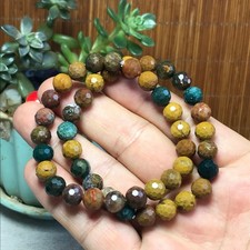 2Pcs Wholesal Natural Ocean Jasper bracelets Crystal ball sphere facet 8mm 7681 picture