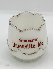 Vintage Unionville Mo Souvenir Toothpick Holder Milk Glass 2 1/4