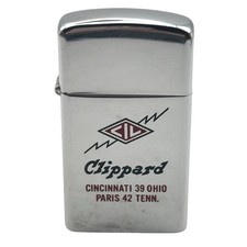 1968 Zippo Slim Clippard Cincinnati Ohio Paris Tenn Chrome Advertising Lighter picture