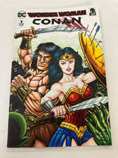Wonder Woman Conan #1 2017 DC Comics Dark Horse Sketch Art Cover Signed picture