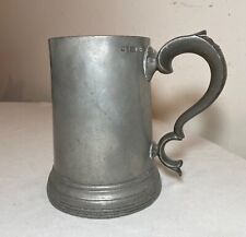 rare antique 18th century 1700's handmade pewter beer mug stein touch early mark picture