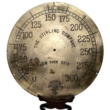 Rare Antique c1896 LARGE Stirling Company Pressure Gauge Faceplate Steampunk picture