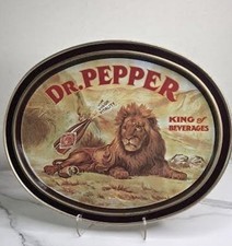 Dr Pepper 1979 Vintage Lion-Shaped Oval Metal Tip Tray picture