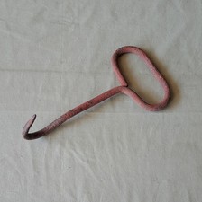 Primitive Iron Hay Hook Usable Farm Tool / Decoration picture