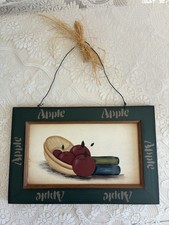Vintage Apple Sign 9”x14” 90s Country Kitchen Y2K Farmhouse Cottagecore Decor picture