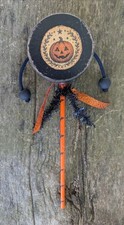 Handmade Vintage Style Halloween NOISEMAKER RATTLE Pumpkin Jack o Lantern Witch picture