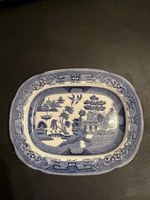 Blue Willow English Engraved Platter.    Production 1932 No Chips Or Scratches picture