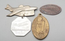 Vintage 1957 USAF Air Force Dayton Jet Plane Pendants & W.I.B.C. Pin Lot Of 3 picture