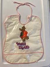 Vtg 1970s BOBLO ISLAND Amusement Park Baby Bib Souvenir Bobbie the Bear Bob-Lo picture