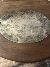 1862 Silver Civil War Rebel Shot Gun Plague..Dated 1862 picture