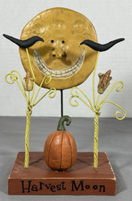 Ohio Wholesale Harvest Moon Halloween Figurine Pumpkin Crows Folk Art 8” picture