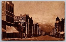 San Bernardino CA Looking East on 3rd St. Postcard  picture