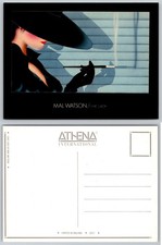 Mal Watson CHIC LADY Postcard 80s Glamour Art Deco Style Athena England picture