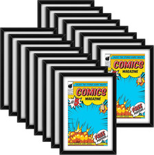 16 Pack Comic Book Frames UV Protection Wall Display w/ White Mat Black picture