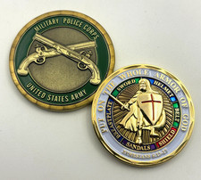 Bundle of 2 Army Military Police MP Corps Armor of God Challenge Coins Christian picture