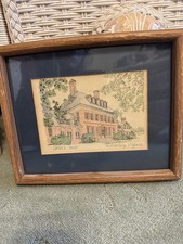RARE  Vintage 1984 Colonial Williamsburg Carter’s Grove Hand Painted Watercolor picture