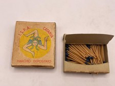 1930s Sicily Trinacria Wax Matchbox ISFA Catania Cerini Tax Stamp Full Box Ephe picture