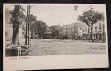 Vintage 1905 Indianapolis Indiana Main Street Teddy Roosevelt Banner Postcard picture