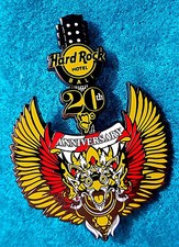 BALI HOTEL 20th ANNIVERSARY BALINESE DEITY GARUDA BIRD GUITAR Hard Rock Cafe PIN picture