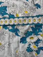 VINTAGE ALFRED SHAHEEN FABRIC PANEL MATERIAL FLORAL HAND PRINTED HAWAII FLAWS picture