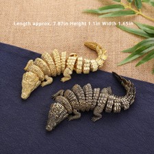 New Solid Brass Crocodile Statue Animal Ornament Toys Home Office Decoration* picture