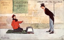 Shoe Shine Shoe Black London Life  Humor c1900s-10s Vintage Postcard picture